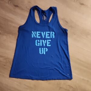 Danskin Blue 'Never Give Up' Tank Top